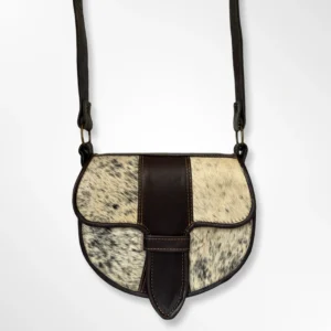 Carriel clásico tradicional antioqueño en cuero con pelo Tío Rico café