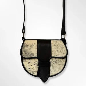 Carriel clásico tradicional antioqueño en cuero con pelo Tío Rico negro