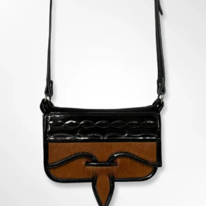 Carriel negro con lengüeta tradicional Antioqueño para dama pequeño en cuero