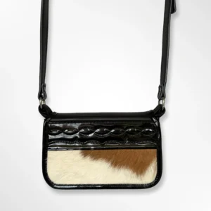 Carriel negro con tapa tradicional Antioqueño para dama pequeño en cuero