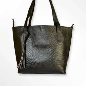 Cartera de hombro en cuero diseño 2 en 1 Margara negro