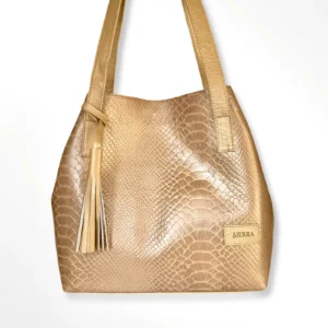 Cartera de hombro en cuero diseño 2 en 1 Margara Dorado