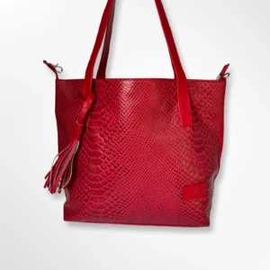 Cartera de hombro en cuero diseño 2 en 1 Margara Rojo