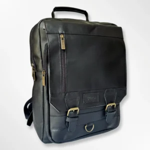 Morral Patrick tipo colegial en Cuero con Detalles Únicos negro