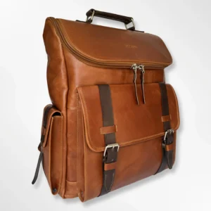 Morral ejecutivo clásico en cuero envejecido Palermo grande - miel-café