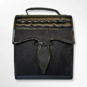 Morral tipo carriel tradicional negro prehormado en cuero Big Bag