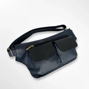 Riñonera en cuero para dama azul