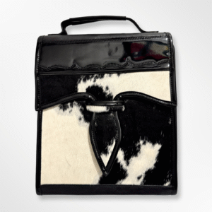 Morral tipo carriel tradicional negro prehormado en cuero Big Bag