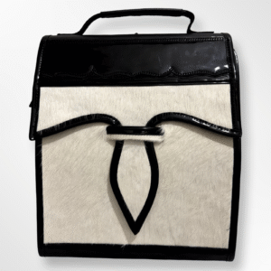 Morral tipo carriel tradicional negro prehormado en cuero Big Bag